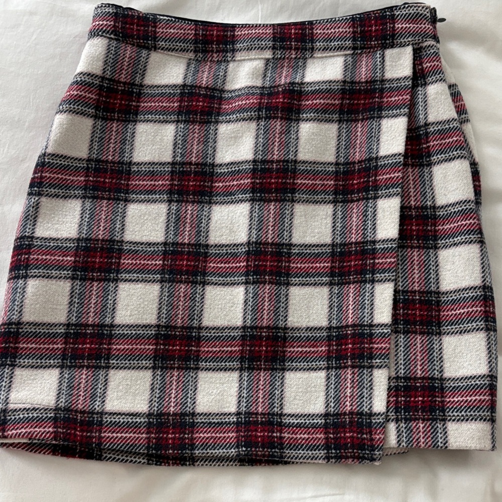 Abercrombie & Fitch Red and Black Plaid Mini Skirt